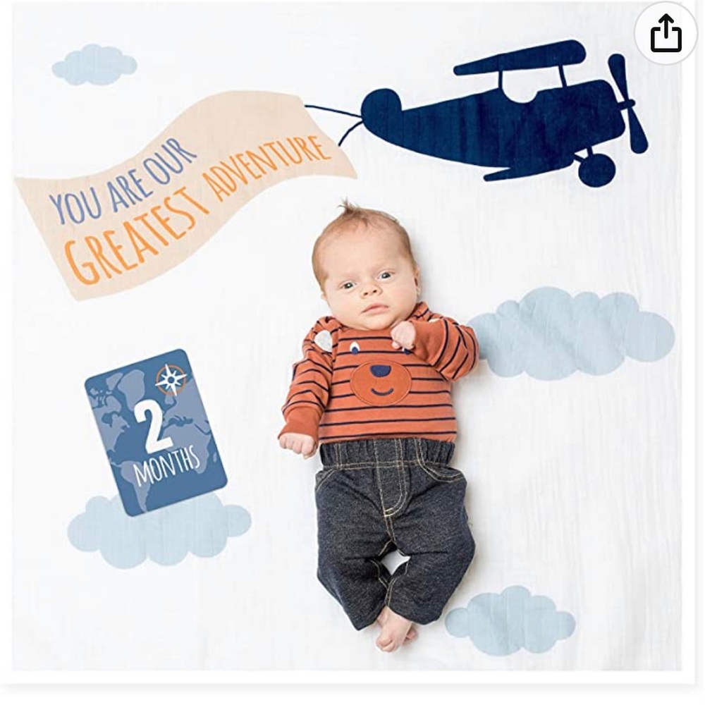 lulujo Baby’s First Year Milestone Blanket and Card Set